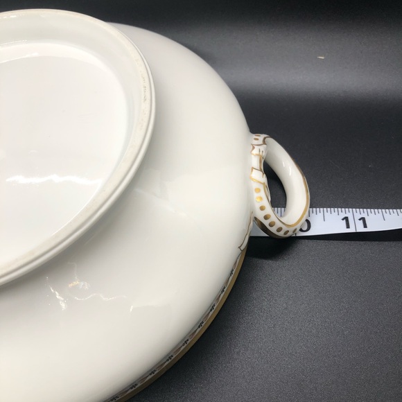 Vintage Haviland France Limoges Soup Tureen Hand Painted Gold Trim MCM - Picture 11 of 14